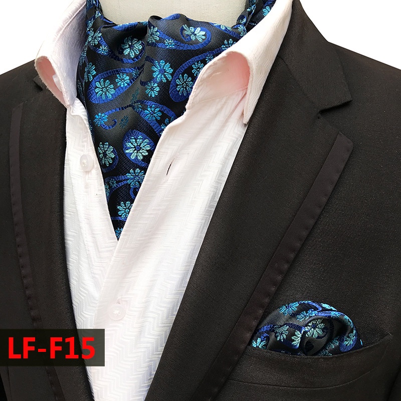 Zl Paisley Bộ Khăn Choàng Cổ Vuông Thắt Nút Jacquard Cổ Điển Cho Nam