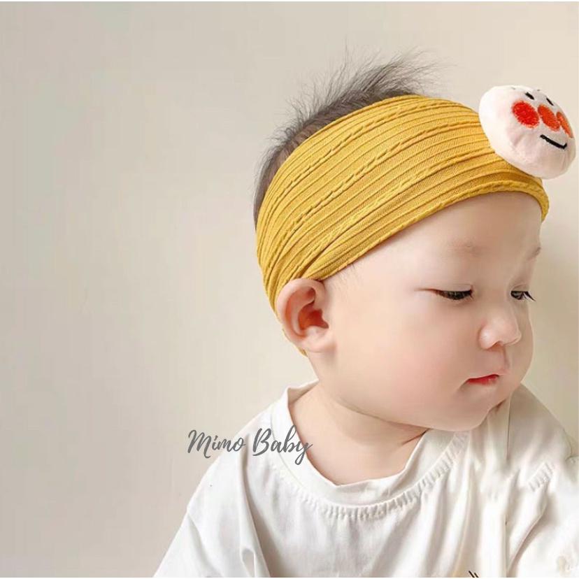 Băng đô bản to hình chú hề dễ thương, turban vải thun gân cho bé BD70 Mimo Baby
