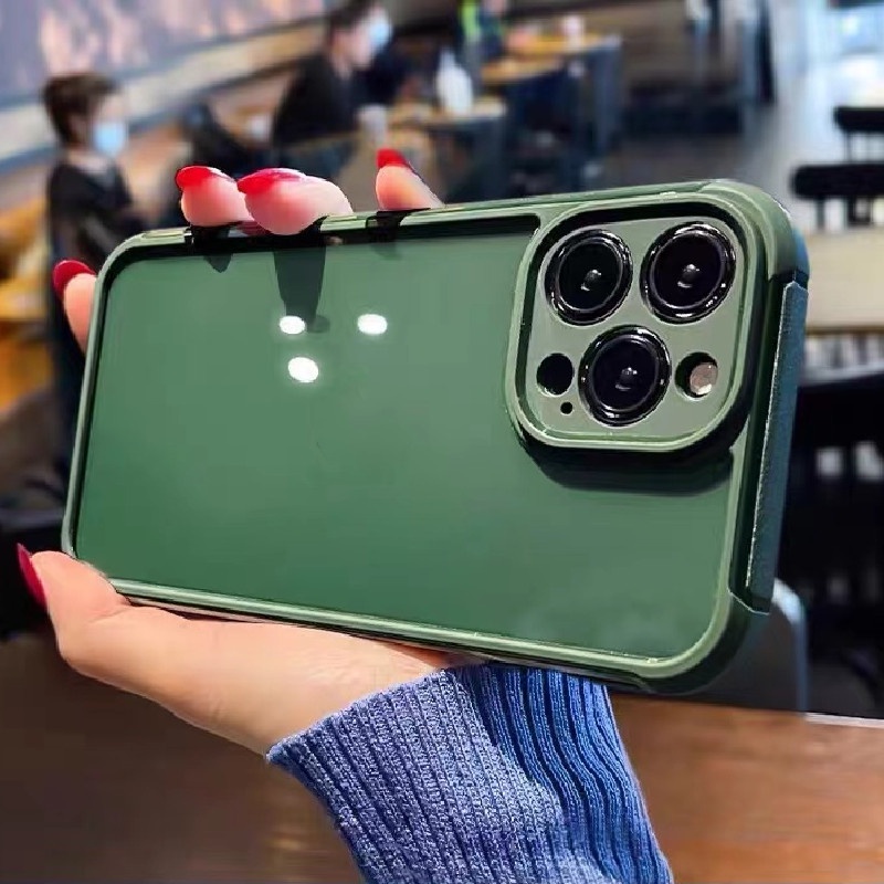 Ốp Điện Thoại silicon Cứng Mềm Bo Viền Chống Sốc Màu Trong Suốt Sang Trọng Cho iPhone 14 Plus 13 12 11 Pro MAX XR X XS MAX