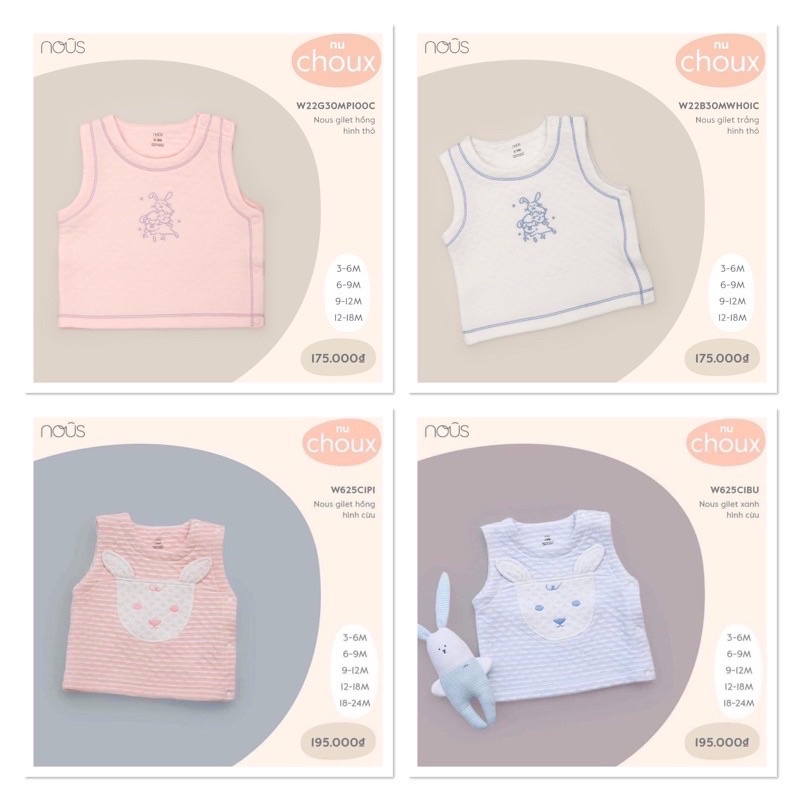 Áo gile nous cho bé trai và bé gái