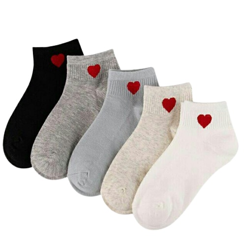 Tất Vớ Mang Giày Nữ Cổ Trụ Hình Trái Tim Siêu Dễ Thương