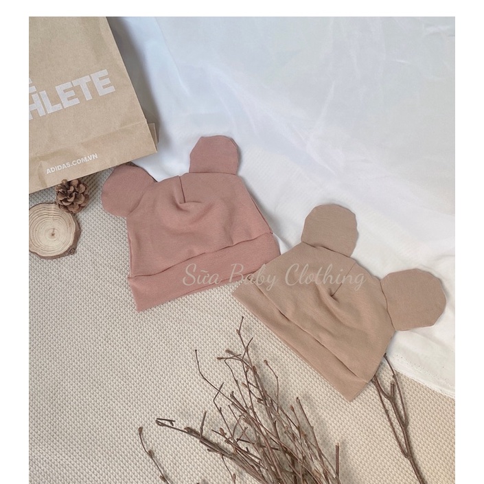 Mũ cotton tai gấu cho bé