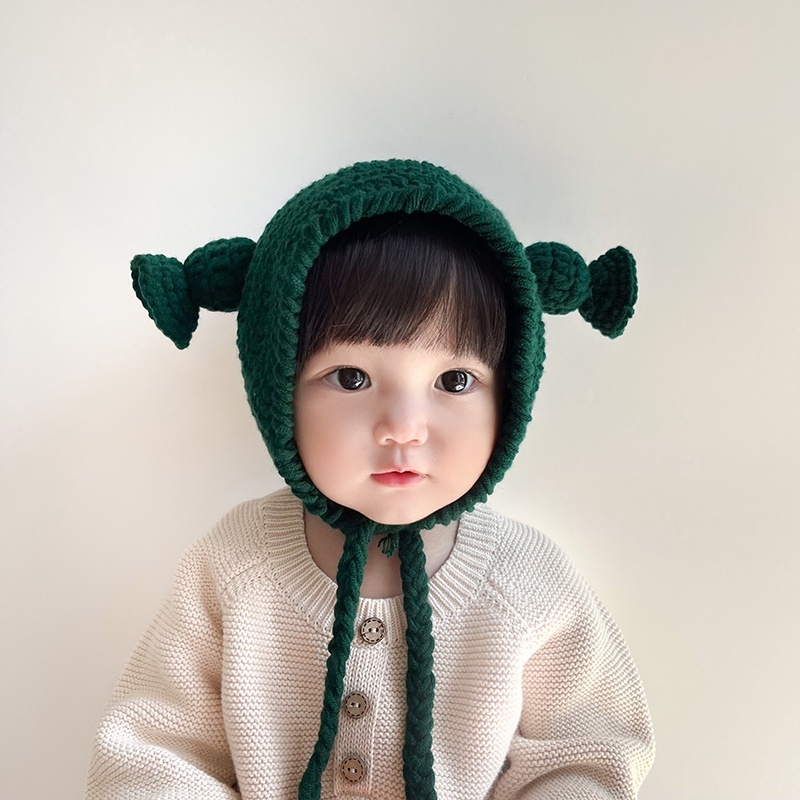 Mũ Len Dệt Kim Siêu Dễ Thương Giữ Ấm Tai Thời Trang Thu Đông Cho Bé Trai Và Gái