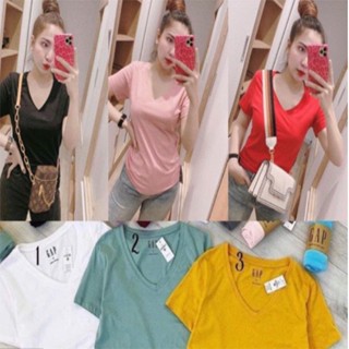 Áo Phông 💖 Áo Thun Giấy Cổ Tim Nhiều Màu Chất Giấy Mịn Mát 💖 Hàng Chuẩn Cao Cấp Đủ 12 Màu