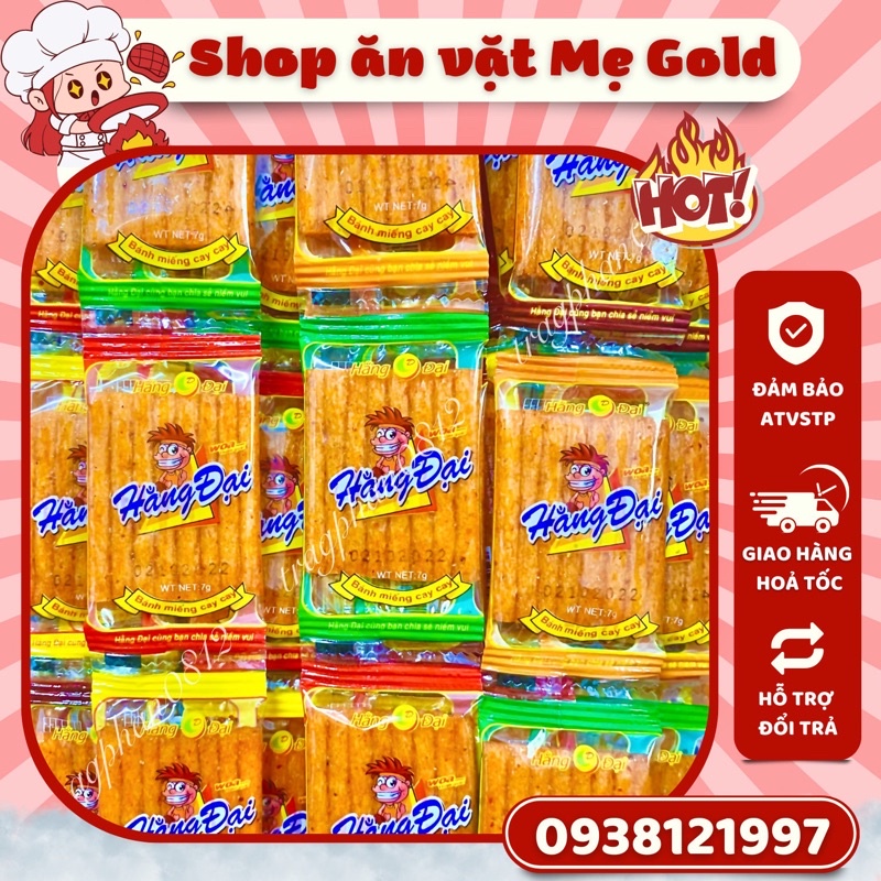 Snack sườn dê nướng Hằng Đại, bim bim miếng cay cay (bịch 60 gói)