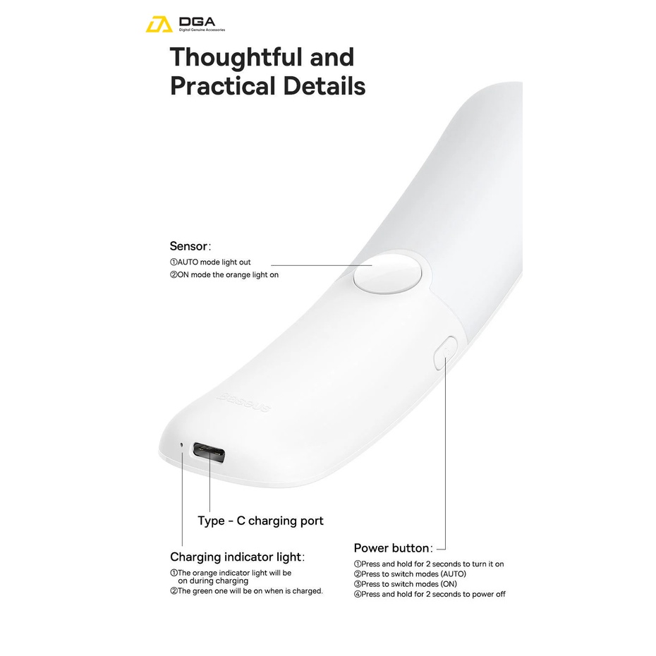 Đèn Cảm Ứng Thông Minh Baseus Crescent Moon Human Body Induction Night Light Hiện Đại Hóa Ngôi Nhà | BigBuy360 - bigbuy360.vn