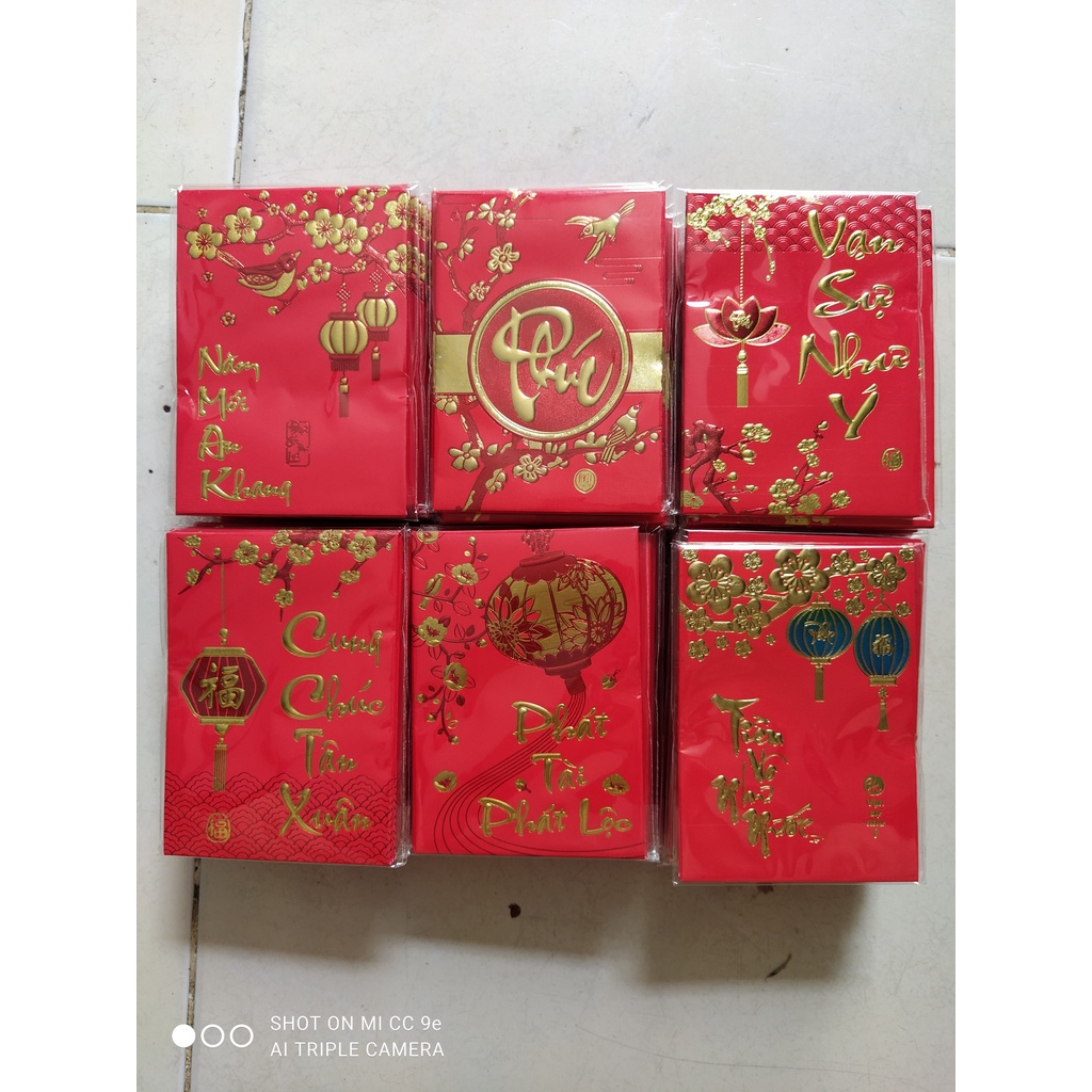 COMBO 30 BAO LÌ XÌ NHỎ KT 11X8CM NHŨ NỔI SIÊU ĐẸP GIẤY DÀY