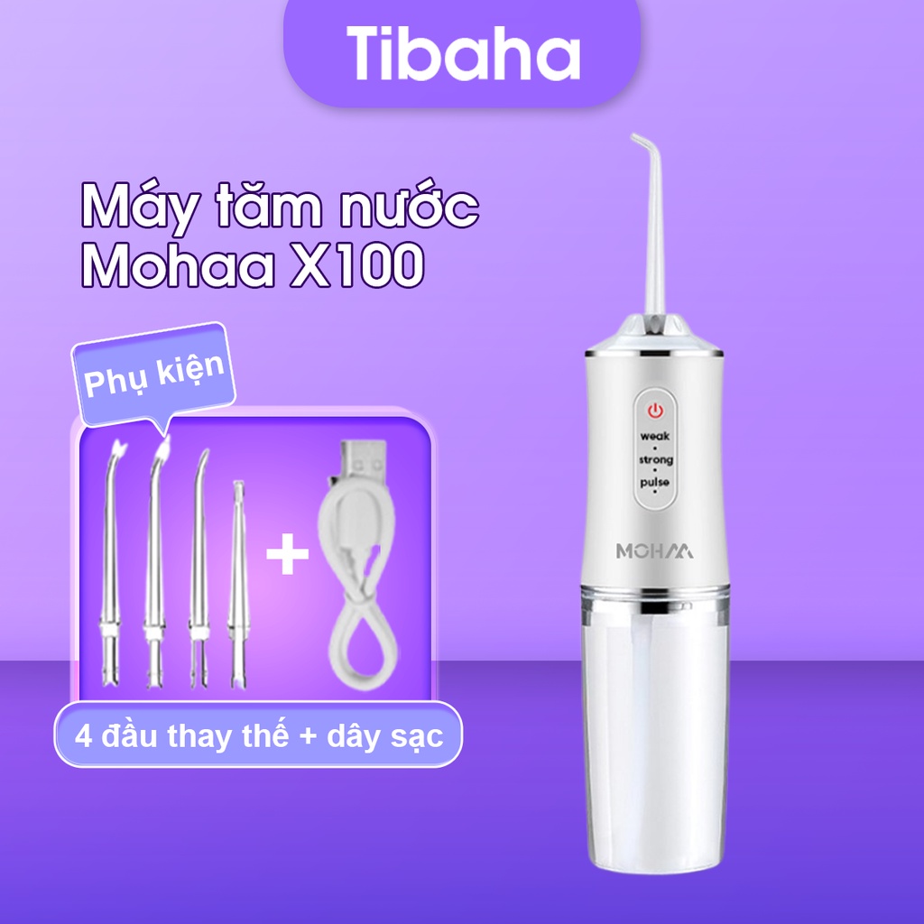 Máy tăm nước MOHAA X100 ⚡ BẢO HÀNH CHÍNH HÃNG ⚡ Tăm nước cầm tay vệ sinh răng miệng chuẩn nha khoa