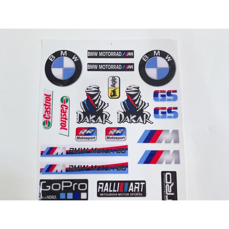 Tem nổi tổng hợp mẫu BMW GS Gopro..dán trang trí xe máy, oto, laptop có sẵn keo