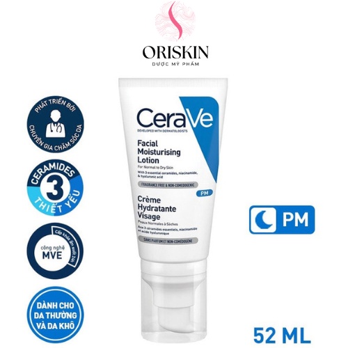 CeraVe - Sữa Dưỡng Ẩm Chuyên Biệt Ban Ngày/Ban Đêm Dành Cho Da Mặt CeraVe Facial Moisturising Lotion AM/PM 52Ml