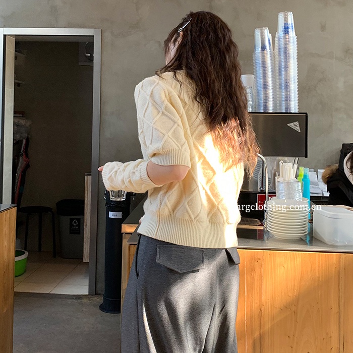 SUXI Áo Sweater Dệt Kim Cổ Vuông Kiểu Vintage Hàn Quốc Thời Trang Mùa Thu Năng Động