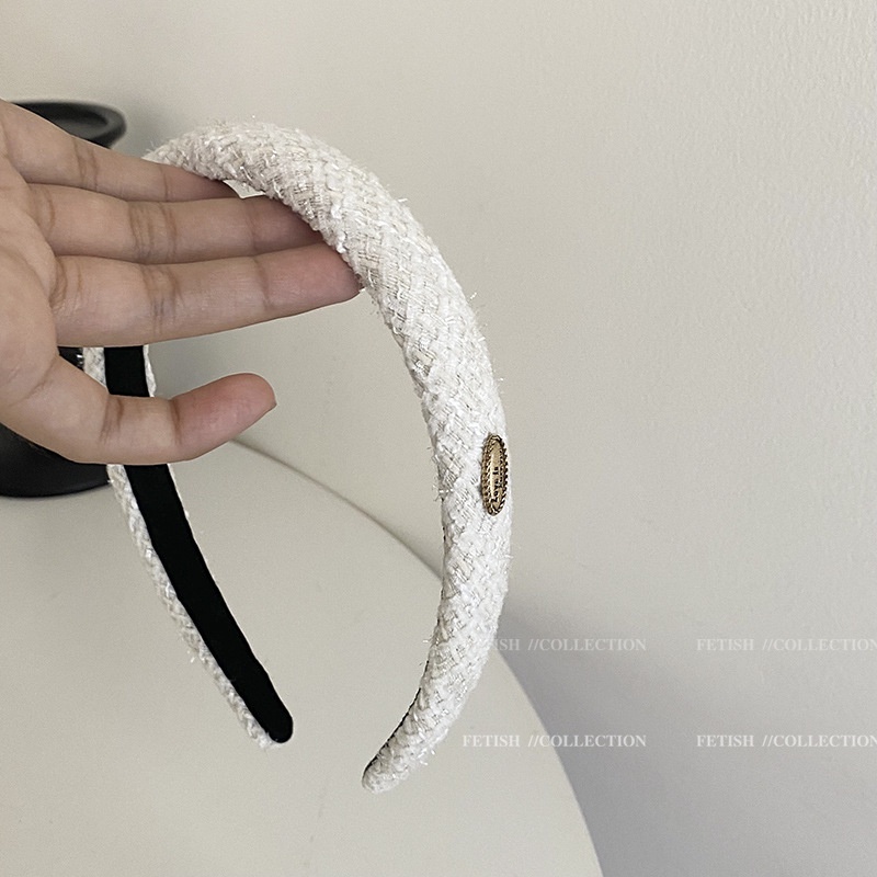 Băng Đô Cài Tóc Vải Tweed Phong Cách Retro Pháp Mới 2022 Cho Nữ