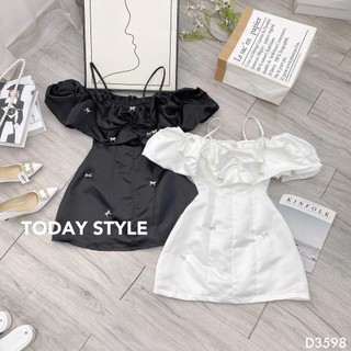Đầm Xòe Trễ Vai Dự Tiệc Today Style D3598 Sang Trọng