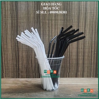 Ống hút đen cong phi 6 dùng uống cafe