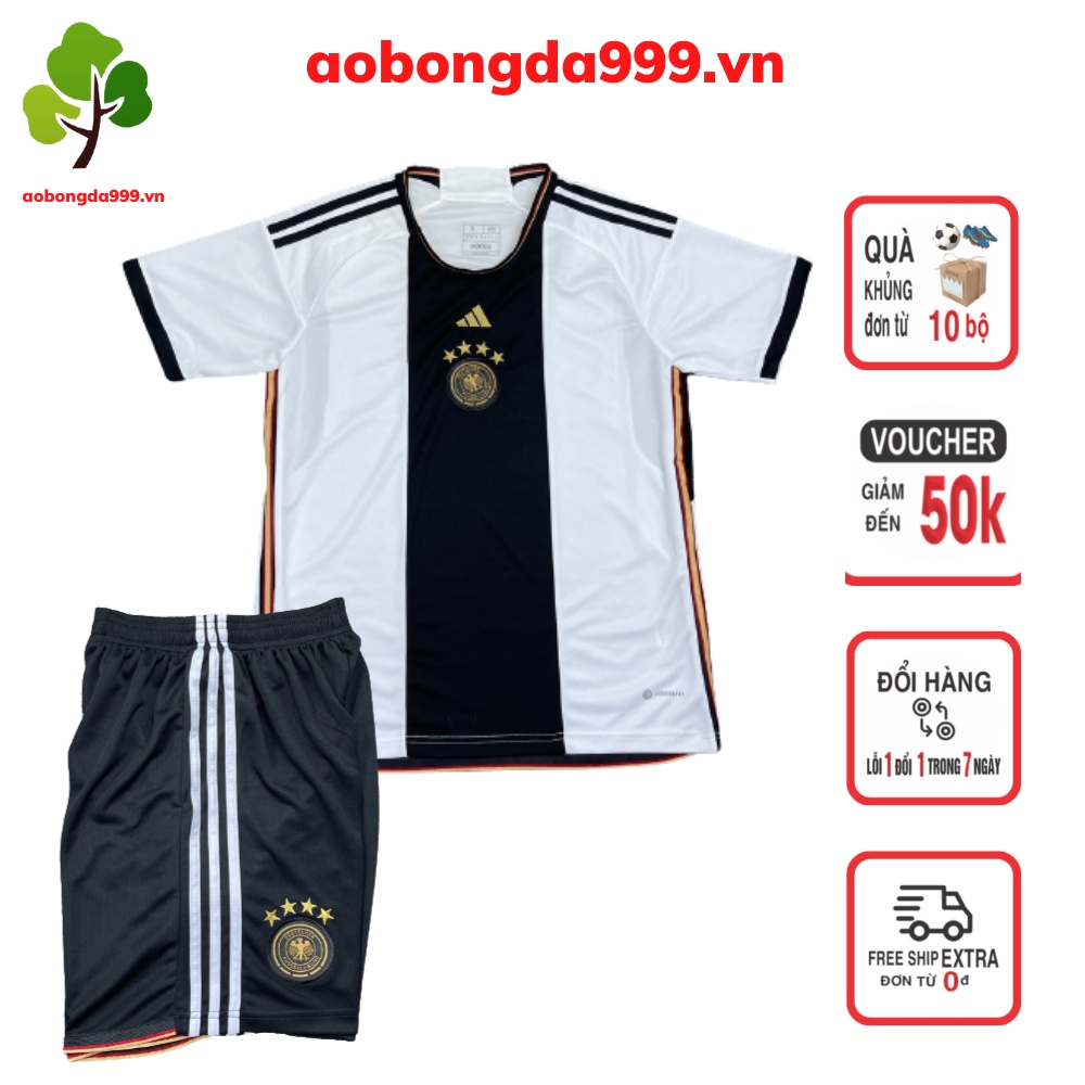 Quần áo đá bóng đá banh đội tuyển Đức 2022 sét bộ vải cao cấp- aobongda999.vn