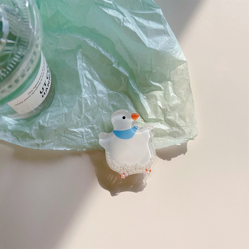 Giá Đỡ Điện Thoại Hình Chú Vịt Hoạt Hình 3D Có Túi Khí Và Dây Đeo Tiện Dụng