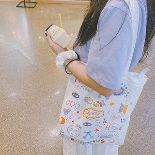 Túi tote túi xách vải Canvas in hình thiết kế có khoá kéo - Persona tote