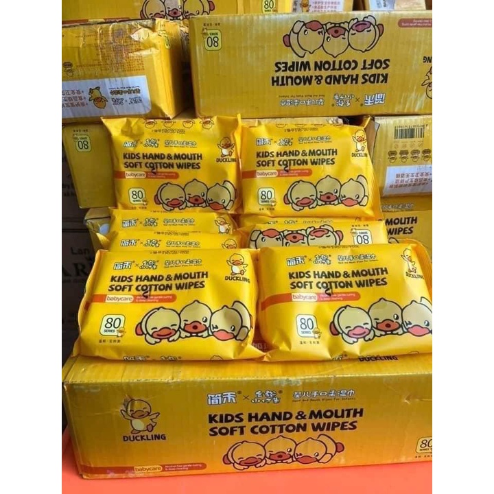 Hộp 10 gói khăn giấy ướt vịt vàng DUCKLING Nội Địa Trung _ hotdeal247