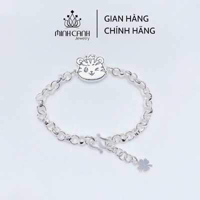 Lắc Bạc Hổ Cho Bé Gái Có Điều Chỉnh Size Và Khắc Tên Minh Canh Jewelry