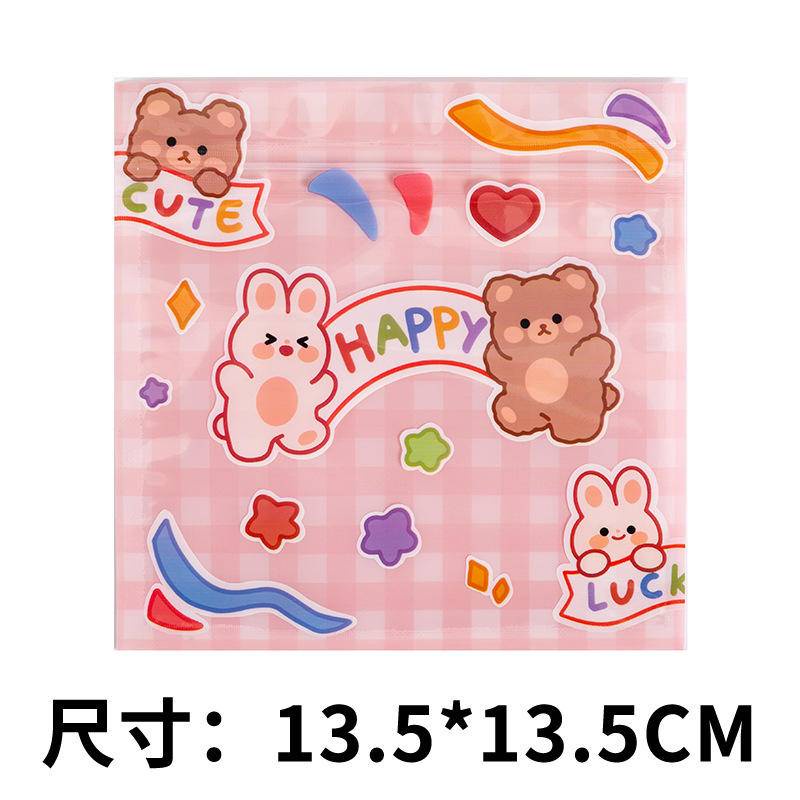 Túi Zip Đựng Bánh Kẹo Hình Mặt Nạ Gấu Dễ Thương Phong Cách Hàn Quốc