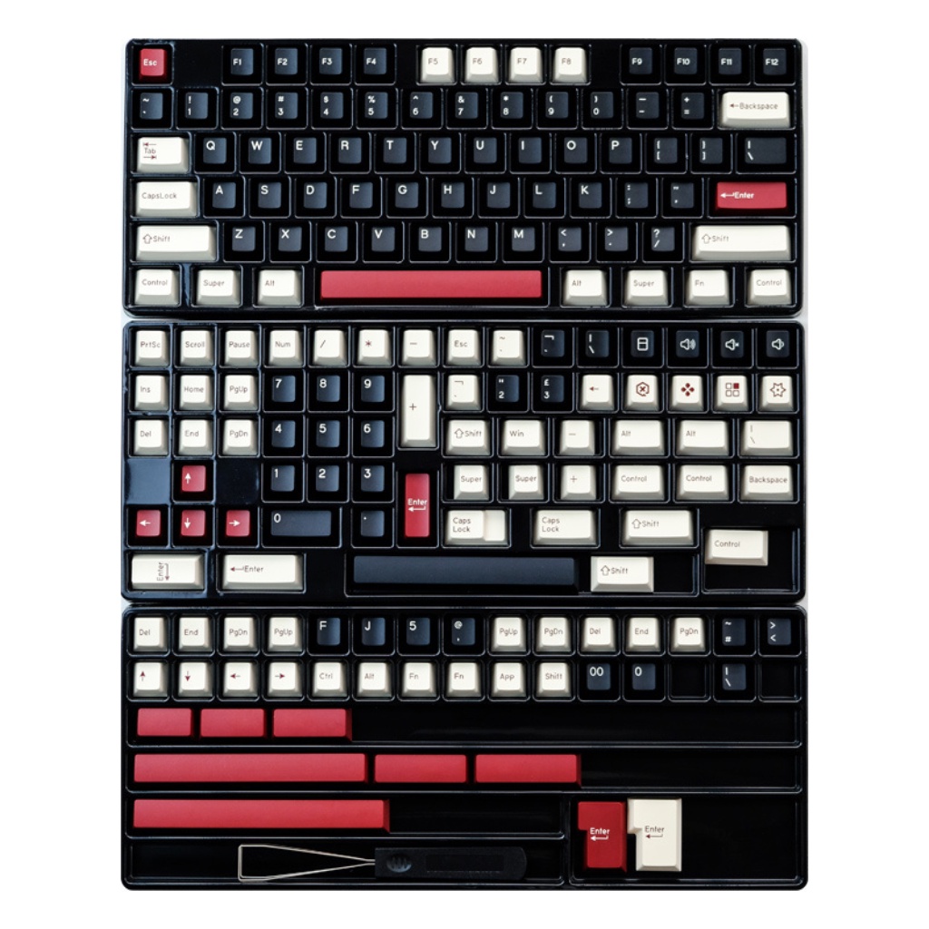 Bộ keycap cherry Rome nhựa PBT doubleshot cao cấp 177 phím 1,3mm, nút phím lắp cho bàn phím cơ phối màu cá tính - Kicap