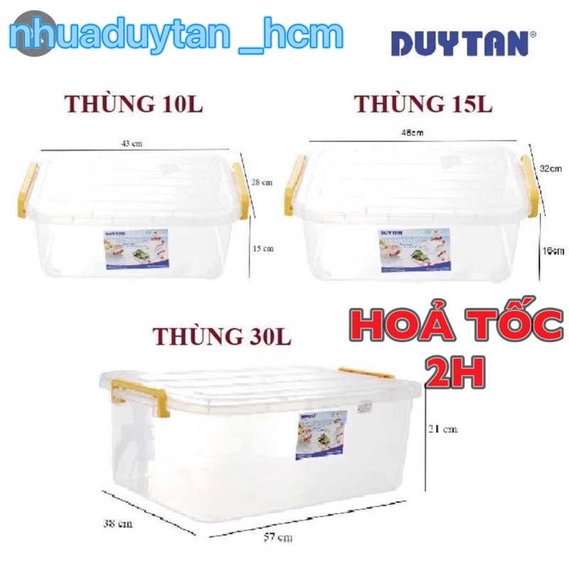 thùng chữ nhật thực phẩm 10 lít, 15 lít, 30 lít duy tân