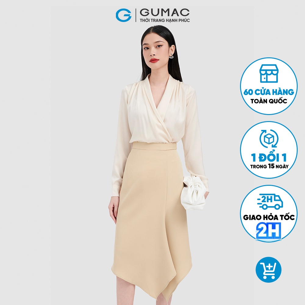 Chân váy tà lệch GUMAC LV0913