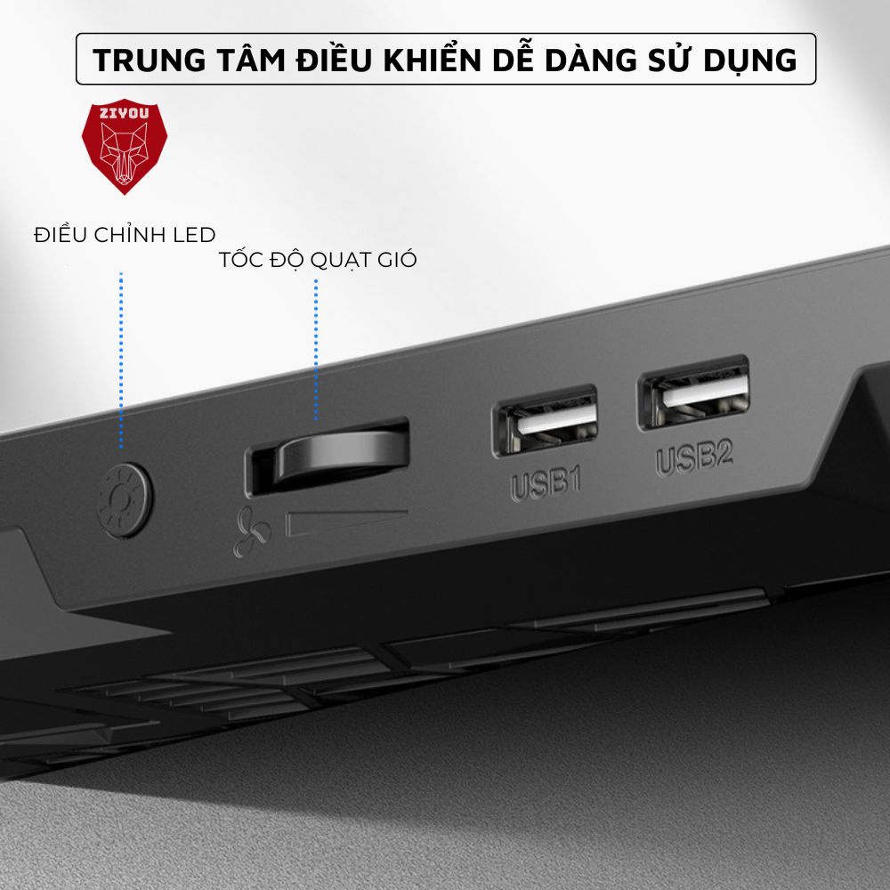 Đế Tản Nhiệt Laptop Ziyou A17 Pro LED Gaming Hỗ Trợ Làm Mát Chơi Game Hệ Thống 6 Quạt Gió Tùy Chỉnh Nhiều Chế Độ