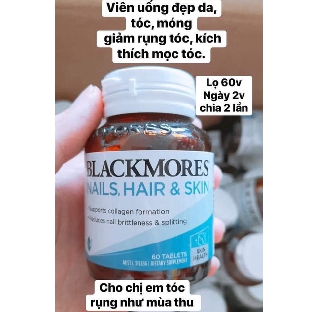 Viên Khỏe Đẹp Da Tóc Móng Blackmore Nails Hair Skin Úc 60 Viên