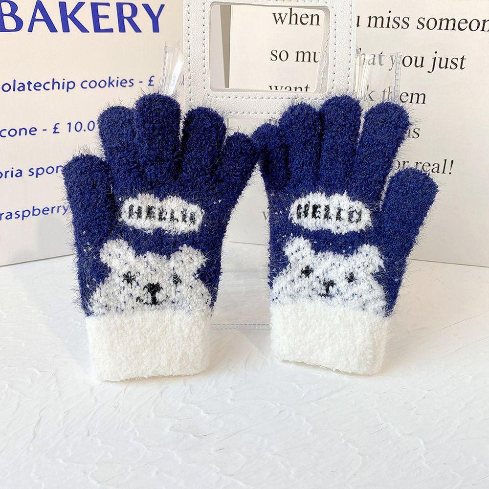 Đôi Găng Tay Giữ Ấm Chống Gió Họa Tiết Gấu Hoạt Hình Dễ Thương Cho Bé
