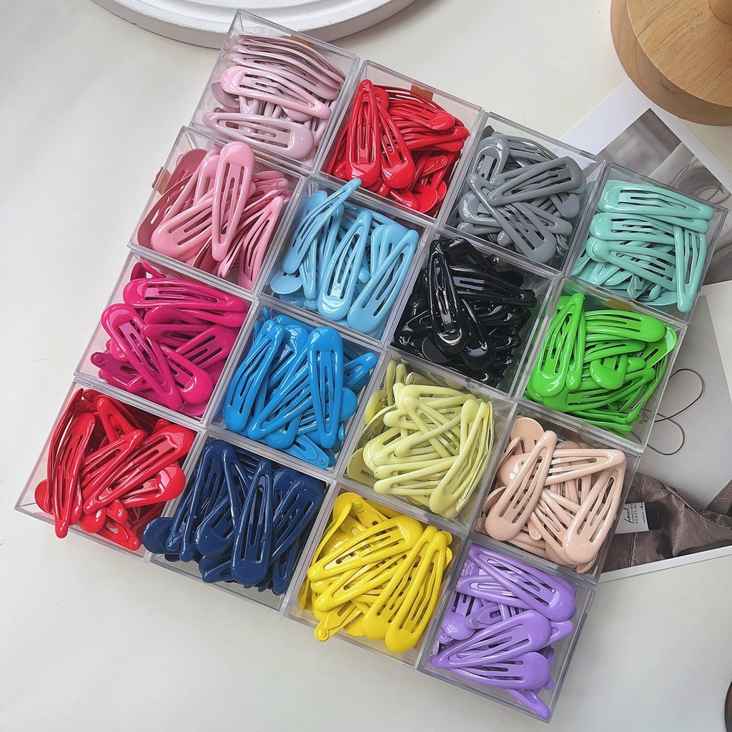 RainBow Bows Set 30 Kẹp Tóc Hình Giọt Nước Nhiều Màu Sắc Thời Trang Cho Nữ