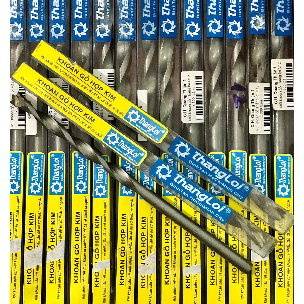 mũi khoan gỗ hợp kim hiệu THẮNG LỢI dài 20mm đủ size từ 6mm - 20mm
