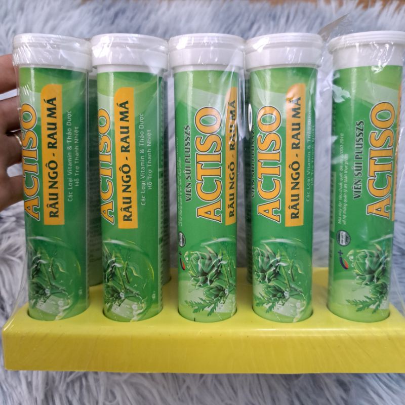 Viên sủi Thanh nhiệt mát gan Râu ngô Rau bổ sung vitamin PP, B, C thanh nhiệt cơ thể, giải độc gan.Tuýp 20 viên