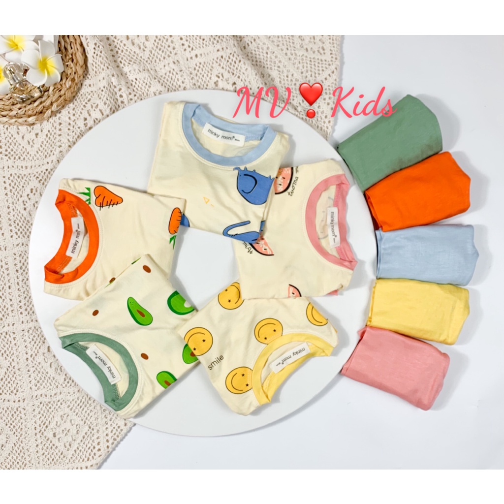 Bộ MINKY MOM Bé Trai Bé Gái 8-27kg Đồ Bộ Dài Tay Thu Đông Vải Thun Lạnh Thoáng Mát Hình Động Vật Cho Bé 0-5 Tuổi MÃ 8
