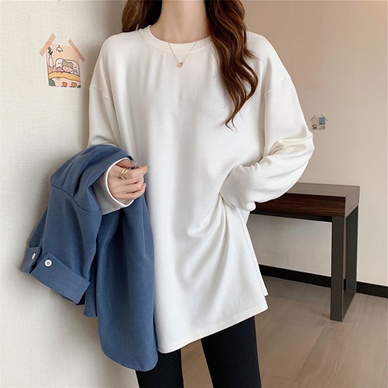 NRVP Áo Thun Nữ Dài Tay Dáng Rộng In Hình Phong Cách Hàn Quốc Kiểu Mới