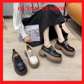 Giày đốc nữ buộc dây, giày oxford cổ thấp đế 5cm chất da mềm mã 1010