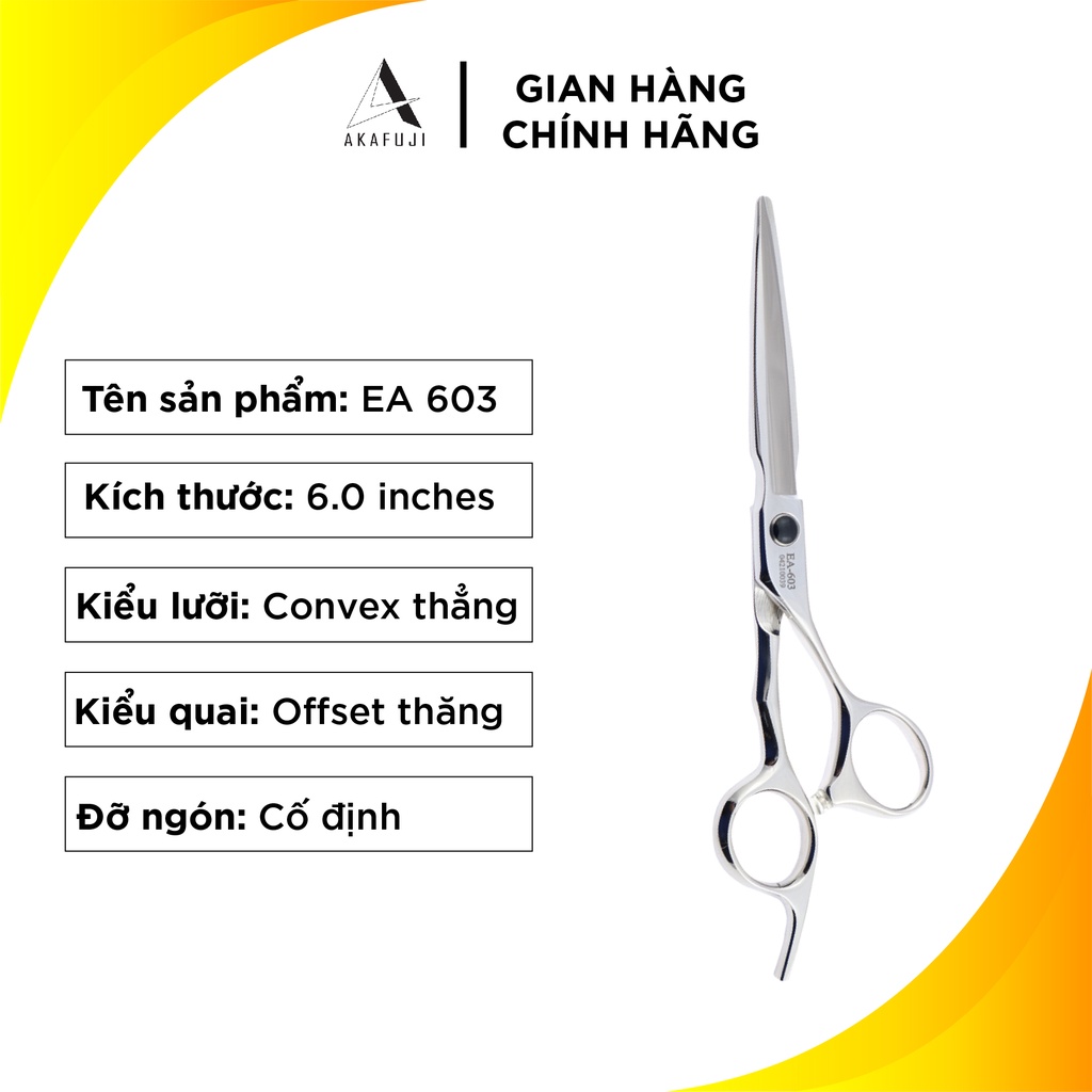 Kéo Cắt Tóc AKAFUJI EA 603 SIZE 6.0 inches Thép Nhật Cao Cấp [HÀNG CHÍNH HÃNG] Bảo Hành 12 Tháng