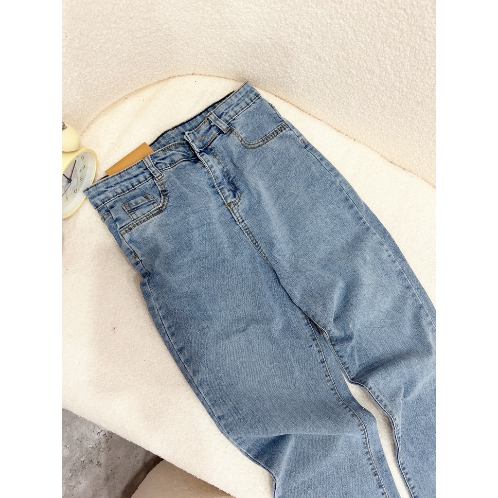 Quần jean nữ ống đứng bazic chất bò co giãn tốt phong cách Ulazzang-Minxy shop