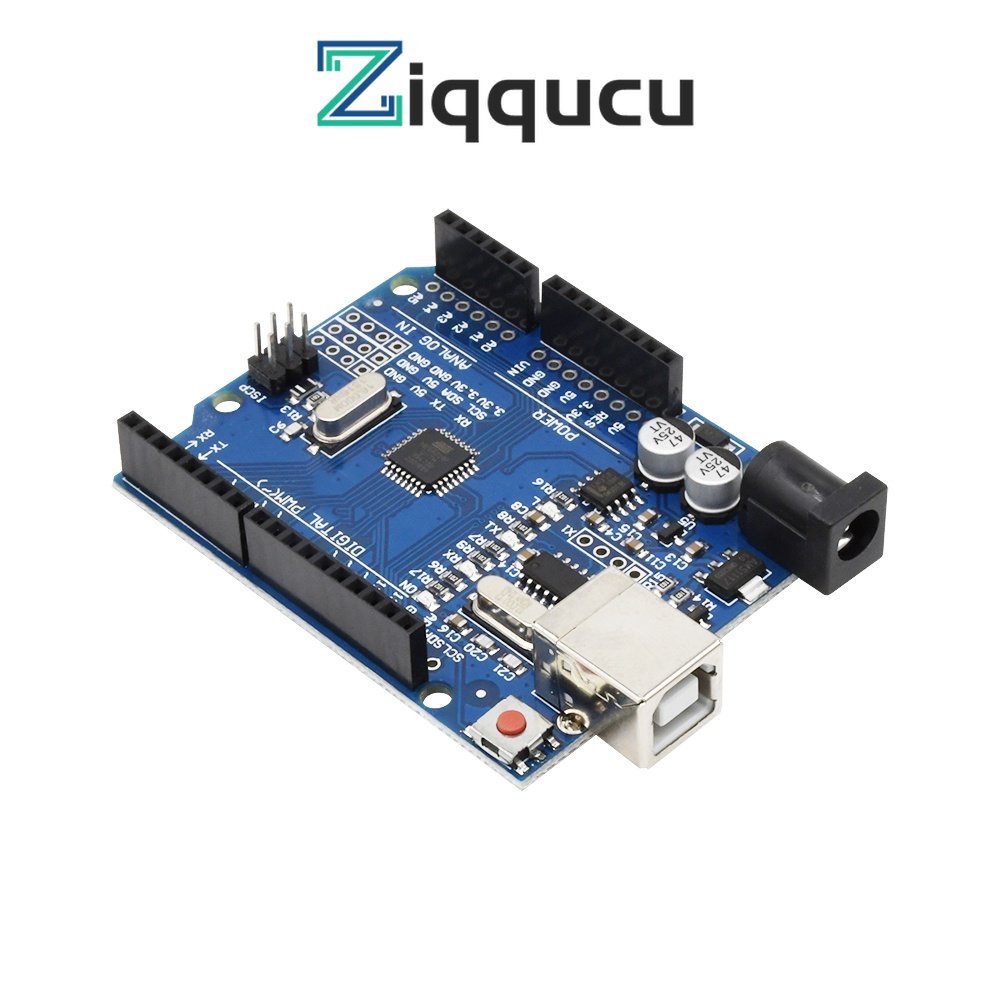 Bảng mạch điều khiển DIY ZIQQUCU UNO R3 ATMEGA328P CH340G có dây cáp USB dành cho arduino