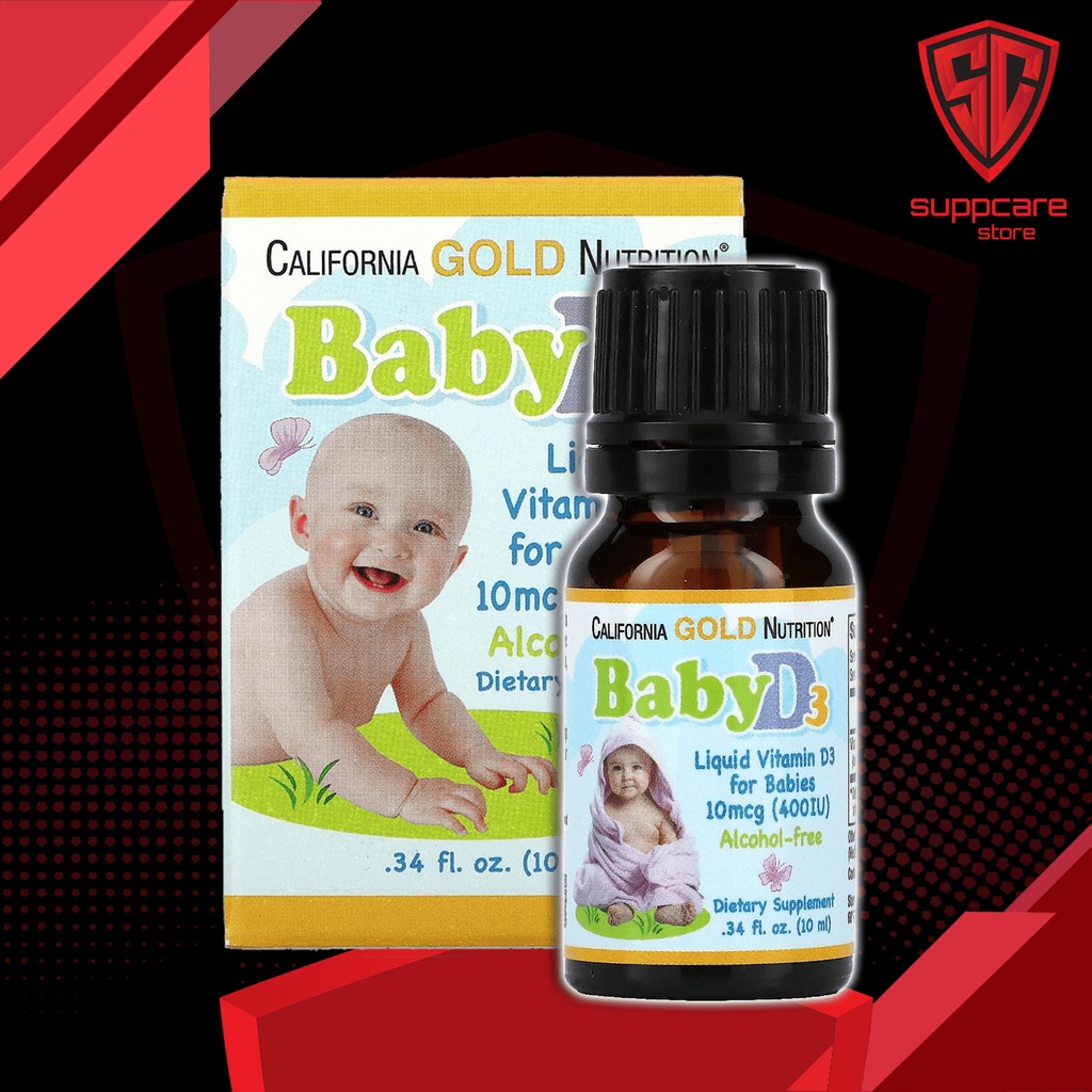 Dung Dịch Vitamin D3 Mỹ Cho Trẻ Sơ Sinh | California Gold Nutrition Baby Vitamin D3 Liquid - 0,34 fl oz [10 ml]