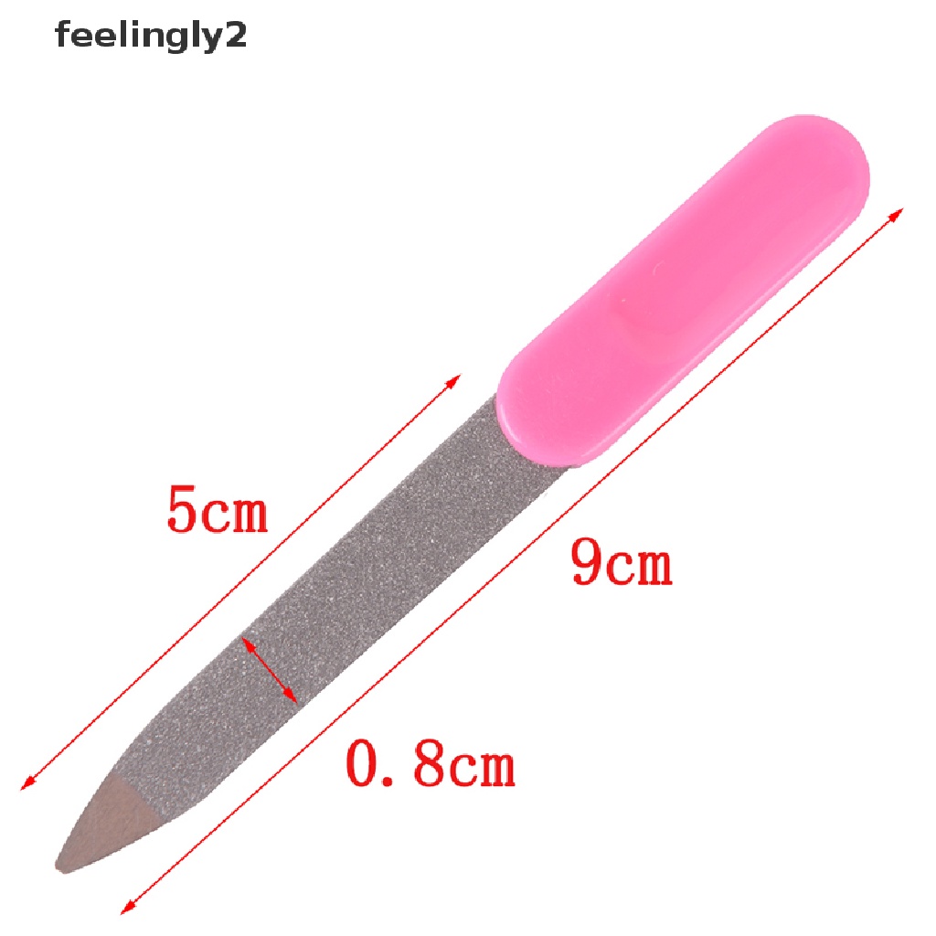 Bộ 5 Cây Dũa Móng Tay Hai Mặt Bằng Kim Loại Tay Cầm Nhựa