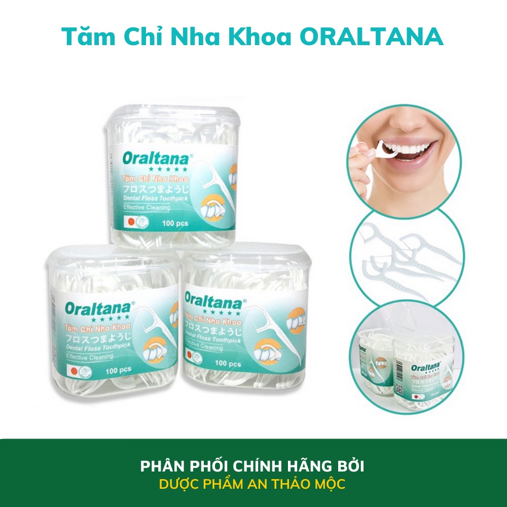 Tăm chỉ nha khoa Tanaphar Oraltana nhựa mềm sợi chỉ siêu mảnh làm sạch mọi mảng bám chống hôi miệng