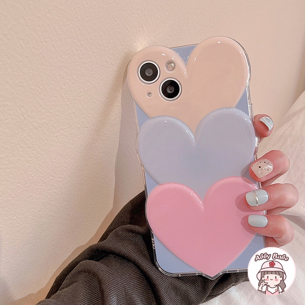 Ốp Điện Thoại TPU Mềm Bo Viền Họa Tiết Trái Tim 3D Màu Cầu Vồng Lấp Lánh Chống Mồ Hôi Cho IPhone 14 Pro Max 11 13 12 11 Pro Max X XS XR