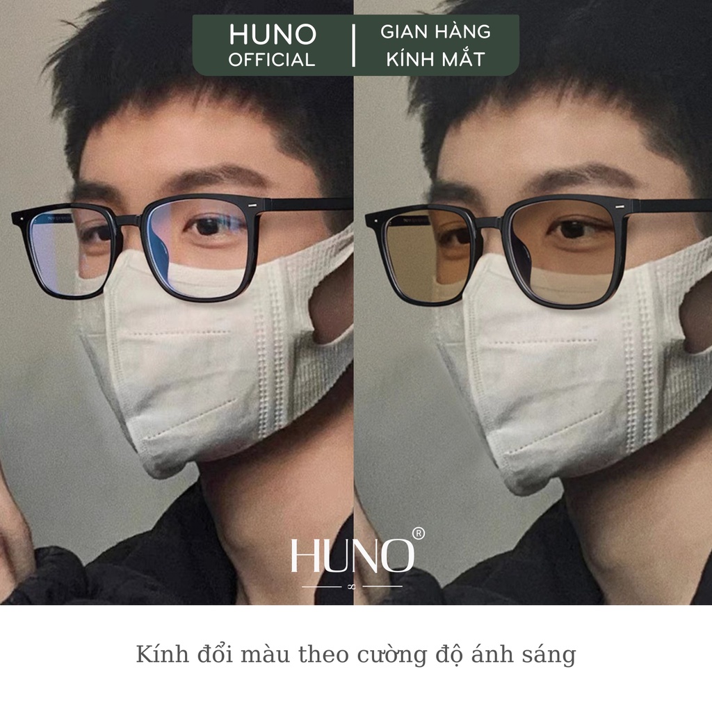 Kính Mát Đổi Màu Nam Nữ HUNO Cao Cấp 2022 Với Thiết Kế Gạch Ngang Basic Mang Phong Cách Hiện Đại - KR60