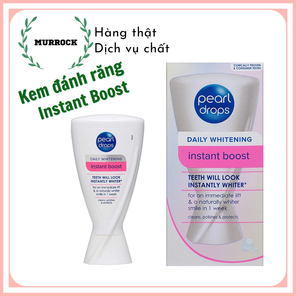 Kem đánh răng Pearl Drops Instant Boost làm trắng răng 80g (50ml) UK Anh Quốc