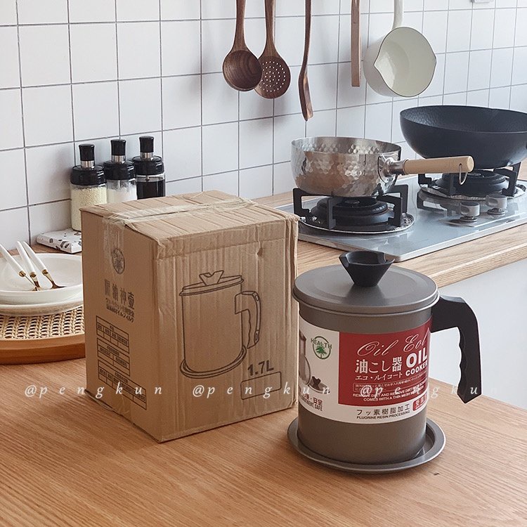 Nồi Lọc Dầu Dung Tích Lớn 1.7L Bằng Thép Không Gỉ Phong Cách Nhật Bản Dầu Nhà Bếp F