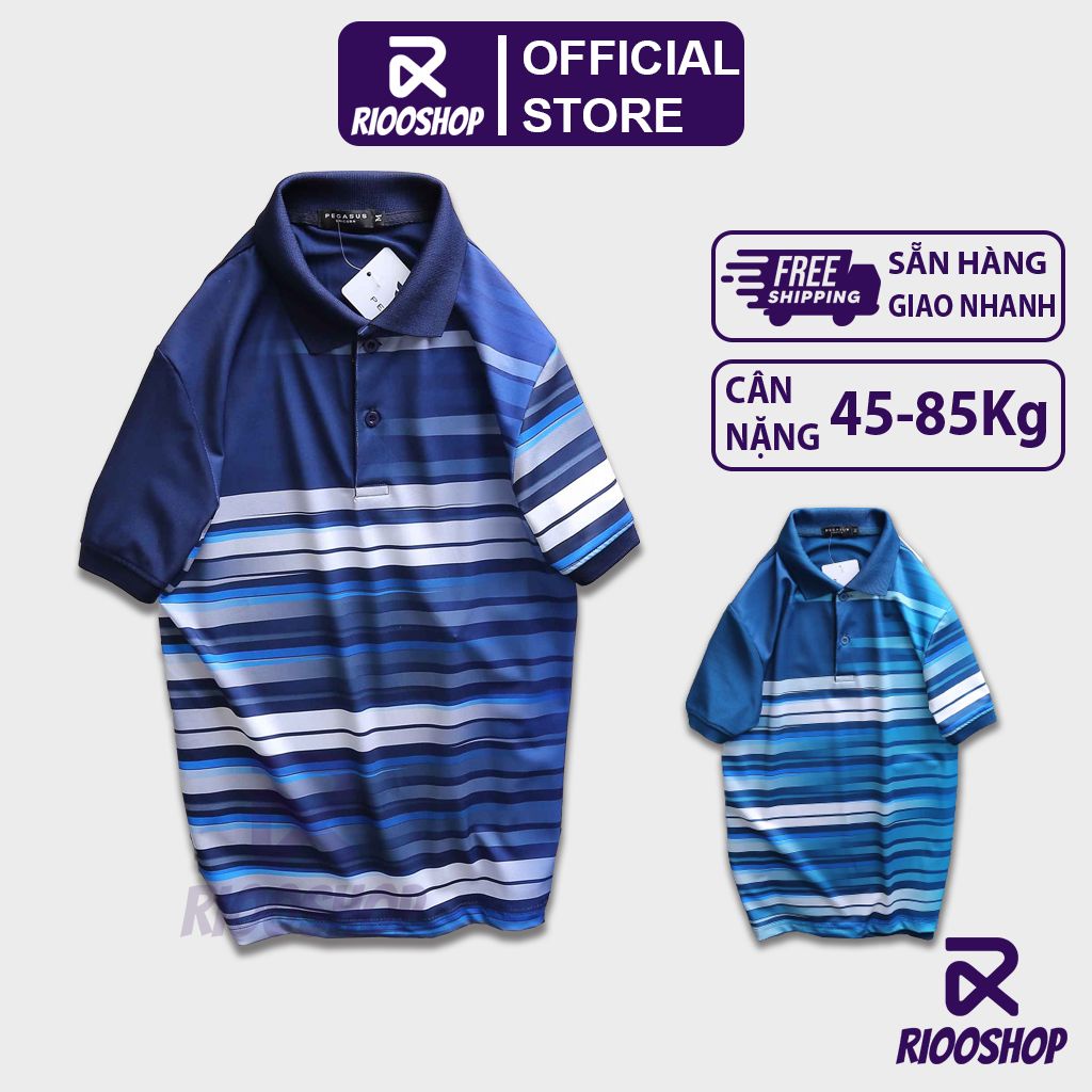 Áo thun có cổ, áo polo nam đẹp sọc ngang vnxk, tay ngắn, có size lớn, vải dày, form suông, chất lượng RIOOSHOP RSP061