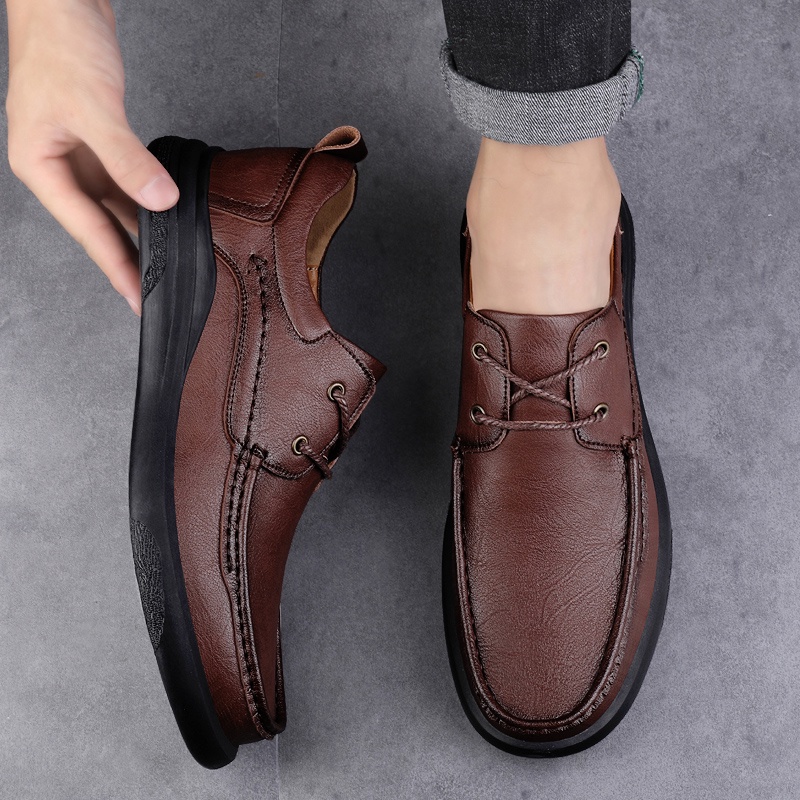 Giày Lười Chất Liệu Bằng Da Bò Thật Size 38-46 Dành Cho Nam