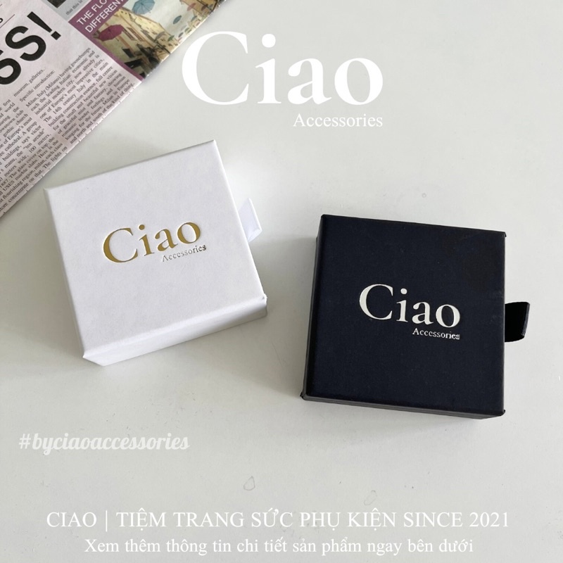 [HOẢ TỐC 1H] Hộp quà tặng/ Hộp đựng trang sức carton ép kim tinh tế sang trọng Ciao accessories