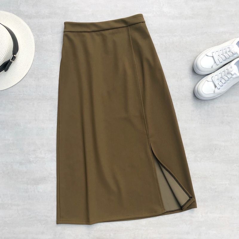 Chân váy dáng dài Ulzzang_chân váy xẻ trước chữ A siêu hót